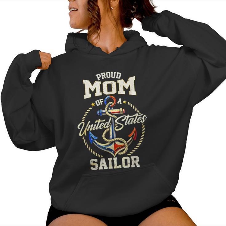 Proud Mom Of A Sailor Us Veteran Family Matching Women Hoodie