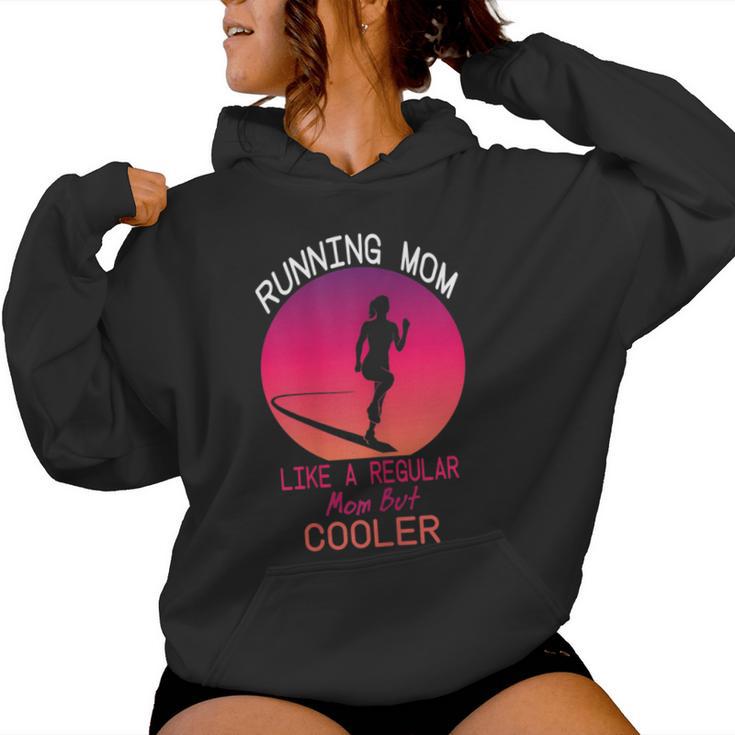 Running Mom Marathon Runner Para El Día De La Madre Sudadera con capucha para mujer