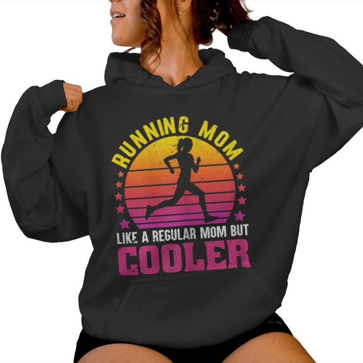 Running Mom Marathon Runner Regalo Del Día De La Madre Sudadera con capucha para mujer