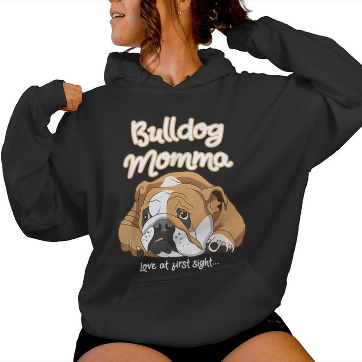 かわいいイングリッシュブルドッグ Momma Bullie Love At Firstight レディースパーカー