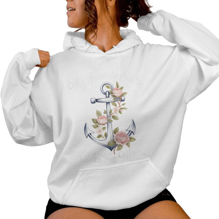 Floral Favorite Proud Sailor Mom Wife Us Mom's Mother Day Women Hoodie
