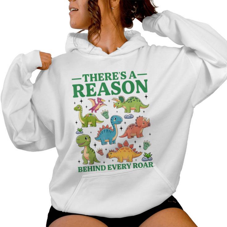 There’S A Reason Behind Every Roar Dinosaur Mom Women Hoodie