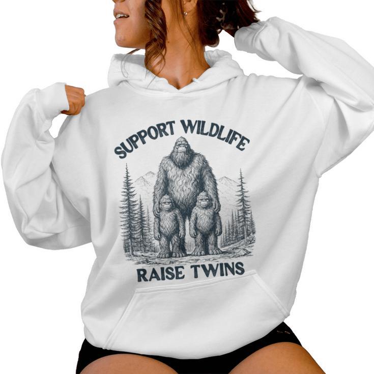 Twin Parent Mom Dad Of Twins Support Wildlife Raise Twins Women Hoodie