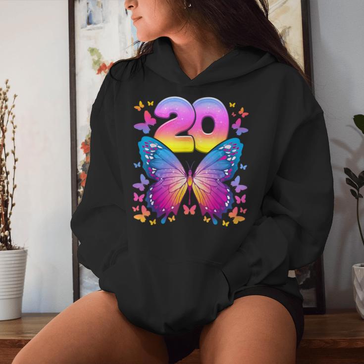 20 歳の誕生日、女の子 20 歳、蝶、数字 20 レディースパーカー 彼女への贈り物