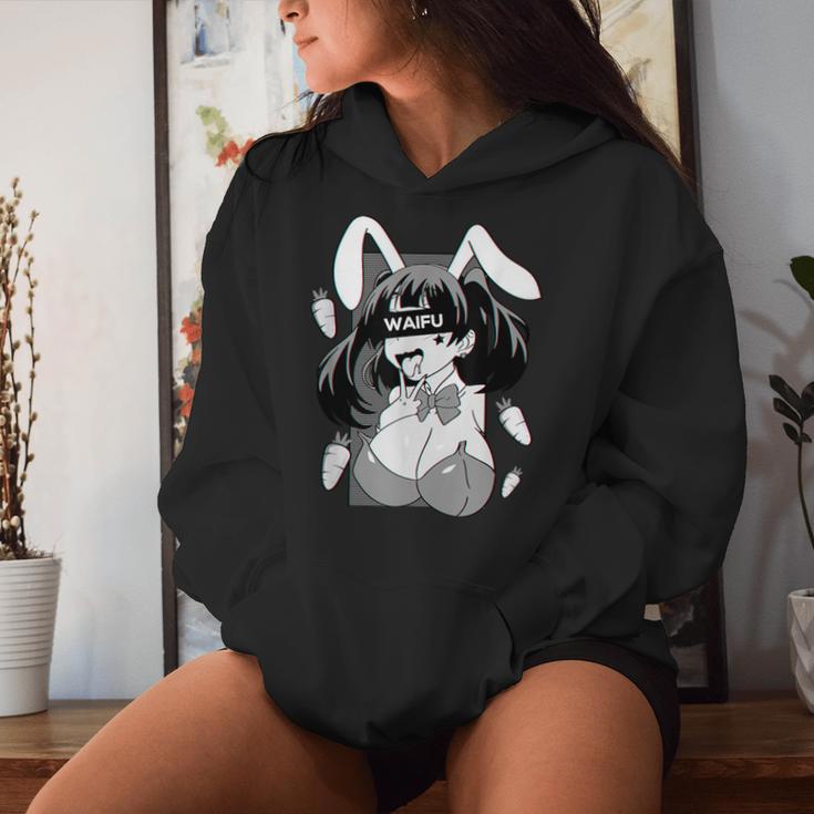 Ahegao Lewd アニメ 顔とウサギの女の子 コスチューム オタク用 レディースパーカー 彼女への贈り物