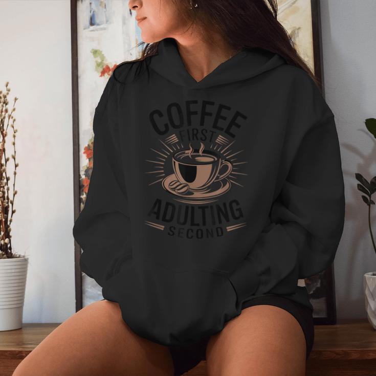 Coffee First コーヒー・コーヒー・ファースト・アダルト・セカンド・ファニー・オフィス・セイイング レディースパーカー 彼女への贈り物