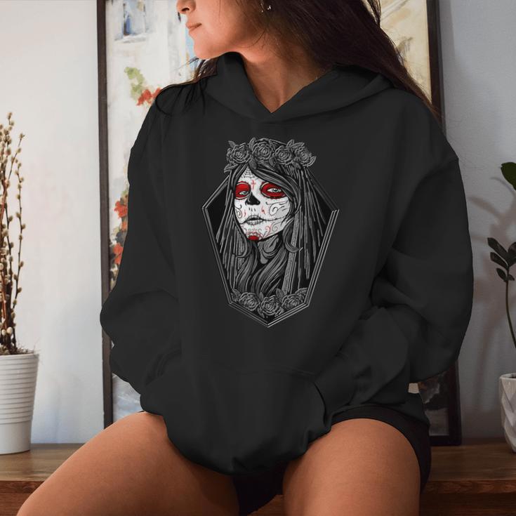 Dia De Los Muertos ハロウィン バラ メキシカンシュガースカル 女の子 レディースパーカー 彼女への贈り物