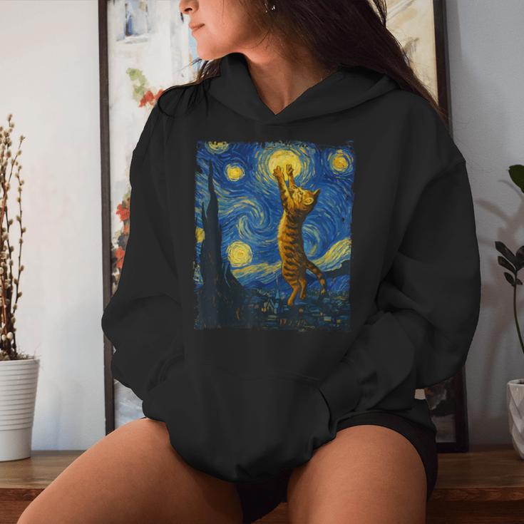 Gatto Disegno Gatto Mamma Gatto Papà Uomini Donne Bambini Gatto Divertente Felpa con cappuccio da donna Regalos para ella