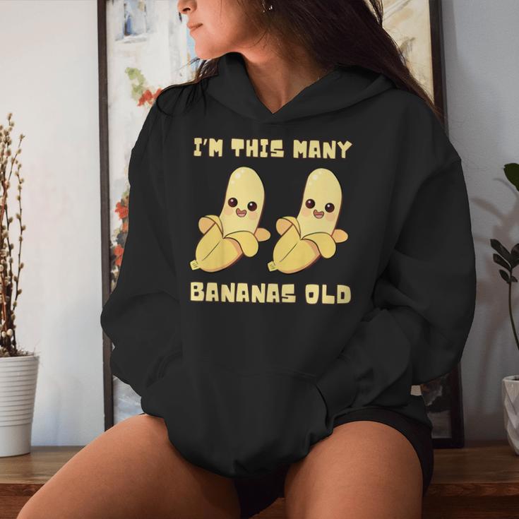 I'm This Many Bananas Old バナナ 2歳の誕生日 2歳 レディースパーカー 彼女への贈り物