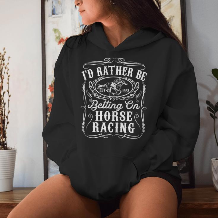 Id Rather Be Betting On Horse Racing 面白い 馬 ダービー ギフト 長袖tシャツ レディースパーカー 彼女への贈り物