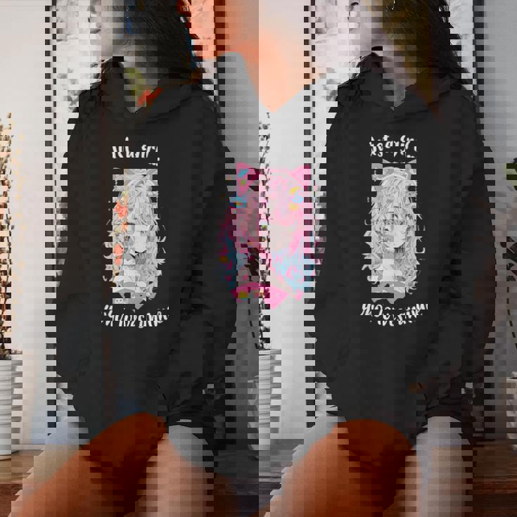 Just A Girl Who Loves アニメ カワイイ漫画 日本語 長袖tシャツ レディースパーカー 彼女への贈り物