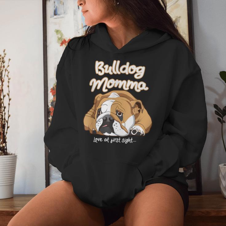 かわいいイングリッシュブルドッグ Momma Bullie Love At Firstight レディースパーカー 彼女への贈り物
