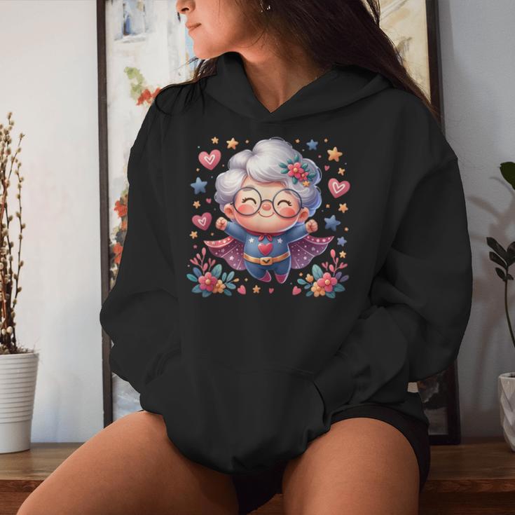 かわいいスーパーヒーローおばあちゃんスーパーヒーローおばあちゃん レディースパーカー 彼女への贈り物