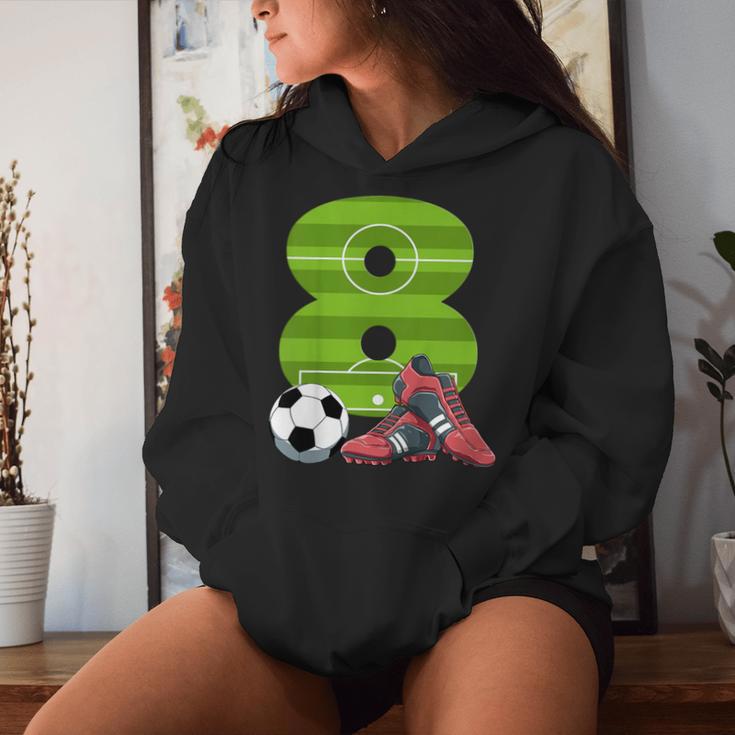 キッズ エイトバースデーサッカー 8歳の男の子 女の子 レディースパーカー 彼女への贈り物