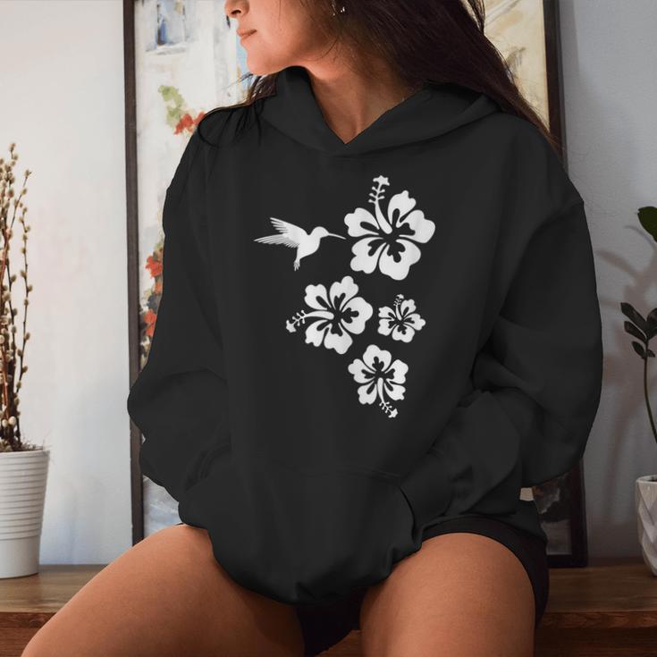 ハチドリ、ハイビスカス、花、男性、女性、子供 Tropical Hummingbird Hibiscus Flowers レディースパーカー 彼女への贈り物