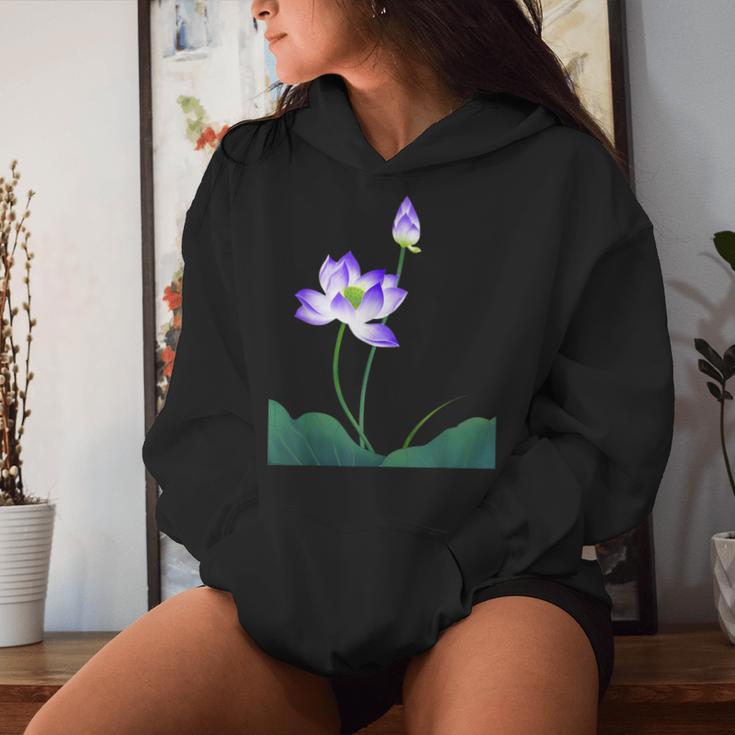 蓮の花シャツ 美しい紫蓮の花 レディースパーカー 彼女への贈り物