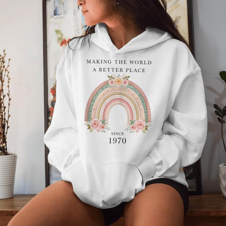 Hacer Del Mundo Un Lugar Mejor Desde 1970 Cumpleaños De Es Sudadera con capucha para mujer Regalos para ella