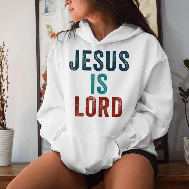 Jesus Is Lord – Christian Faithintage Born-Again Graphic レディースパーカー 彼女への贈り物
