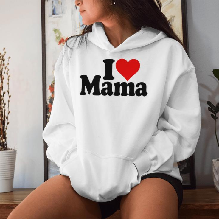 I Love Heart Mama Mother's Day Mommy Mother。 レディースパーカー 彼女への贈り物