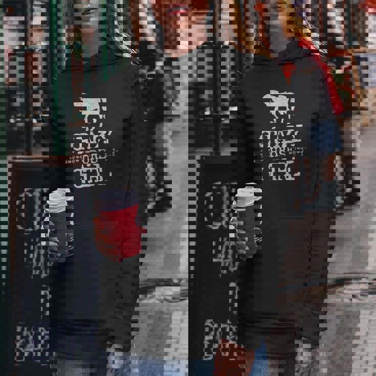 Crazy Horse Girl 、ストレスを感じたエクエストリアン愛好家へのギフト レディースパーカー 面白い贈り物