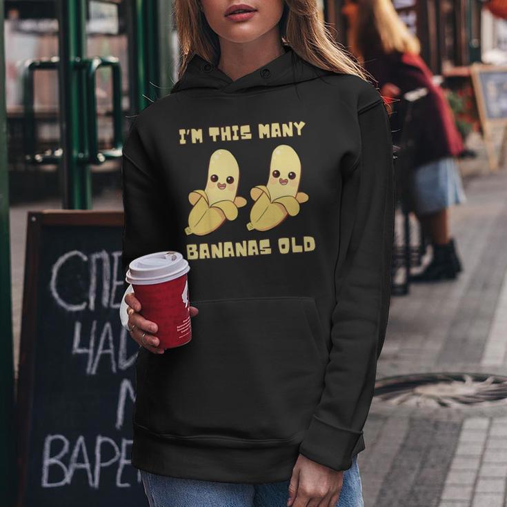 I'm This Many Bananas Old バナナ 2歳の誕生日 2歳 レディースパーカー 面白い贈り物