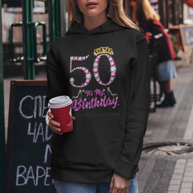 It's My 50Th Birthday Queen Tiarahoes 50歳 Old Bday ギフト レディースパーカー 面白い贈り物