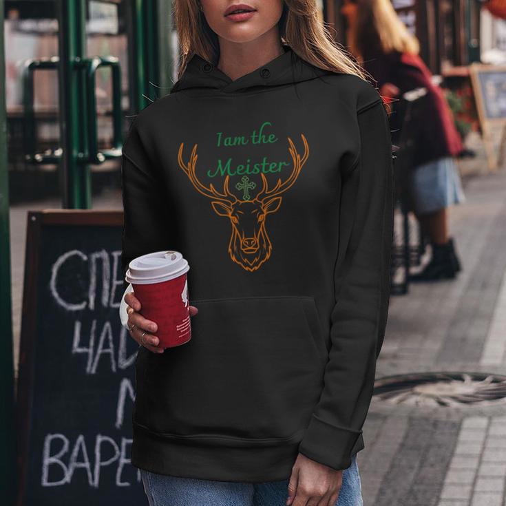 Jaegermeister Meister Deer Family Dad Mum Cheeky レディースパーカー 面白い贈り物