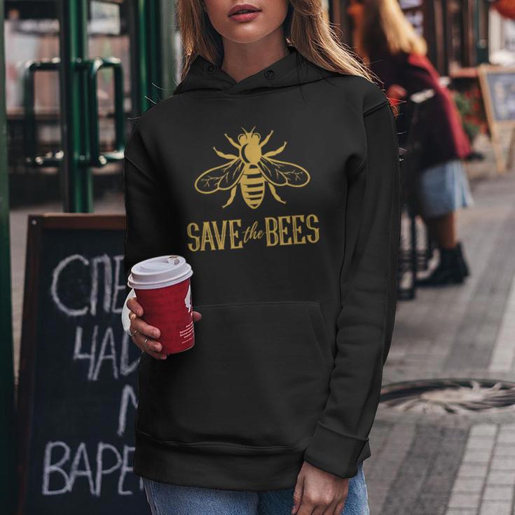 Save The Bees 花、じんましん、アースデイ、環境、平和 レディースパーカー 面白い贈り物