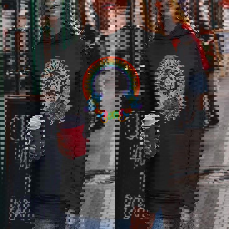 フローレンス・ナイチンゲール Groovy Nurse Go With Flo レトロレインボー レディースパーカー 面白い贈り物