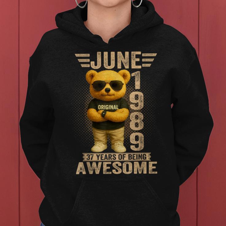 37歳 1989年6月 テディベア 37歳 誕生日 男性 女性 レディースパーカー