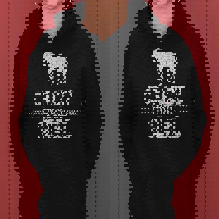 Crazy Horse Girl 、ストレスを感じたエクエストリアン愛好家へのギフト レディースパーカー