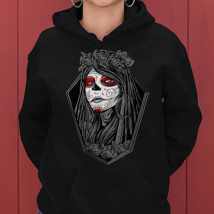 Dia De Los Muertos ハロウィン バラ メキシカンシュガースカル 女の子 レディースパーカー