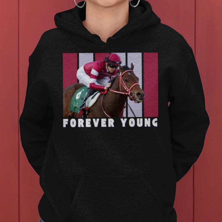 Forever Young Horse、競馬、デルマール、サンタアニタ 長袖tシャツ レディースパーカー