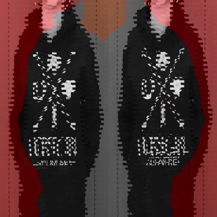 Horse Girl Wild And Free Arrow 馬好き乗馬tシャツ レディースパーカー