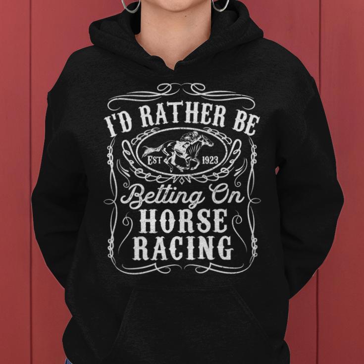 Id Rather Be Betting On Horse Racing 面白い 馬 ダービー ギフト 長袖tシャツ レディースパーカー