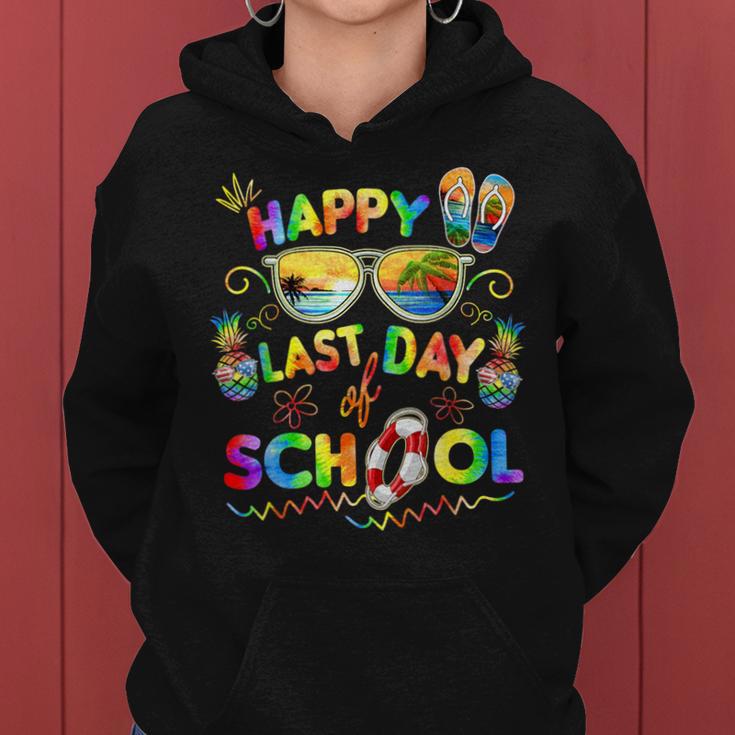 Last Day Ofchool For Teacher Off Duty Tie And Dye レディースパーカー
