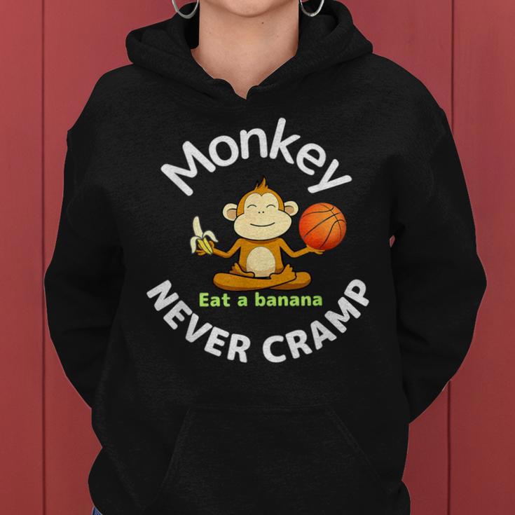 Monkey Never Cramp Eat A Banana Basketball レディースパーカー