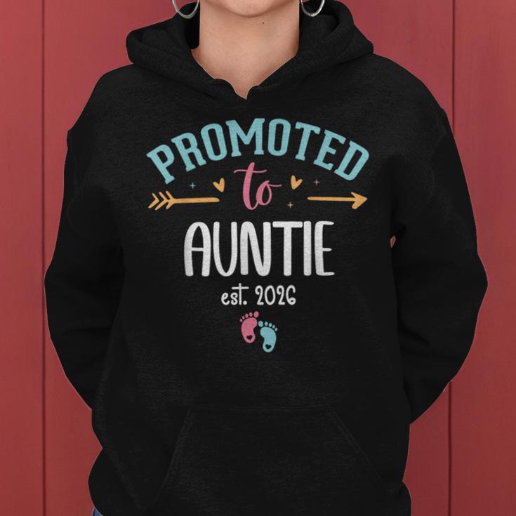 Promoted To Auntie 2026 First Time Aunt Est 2026 Aunty To Be レディースパーカー