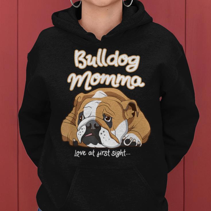 かわいいイングリッシュブルドッグ Momma Bullie Love At Firstight レディースパーカー