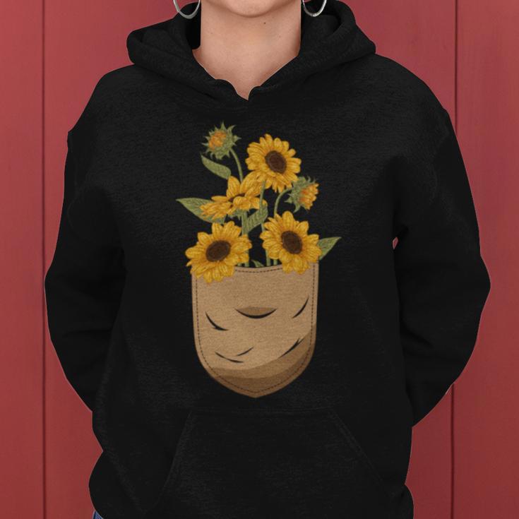ゴッホ ひまわり ポケットアート 花柄 恋人スタイル 長袖tシャツ レディースパーカー