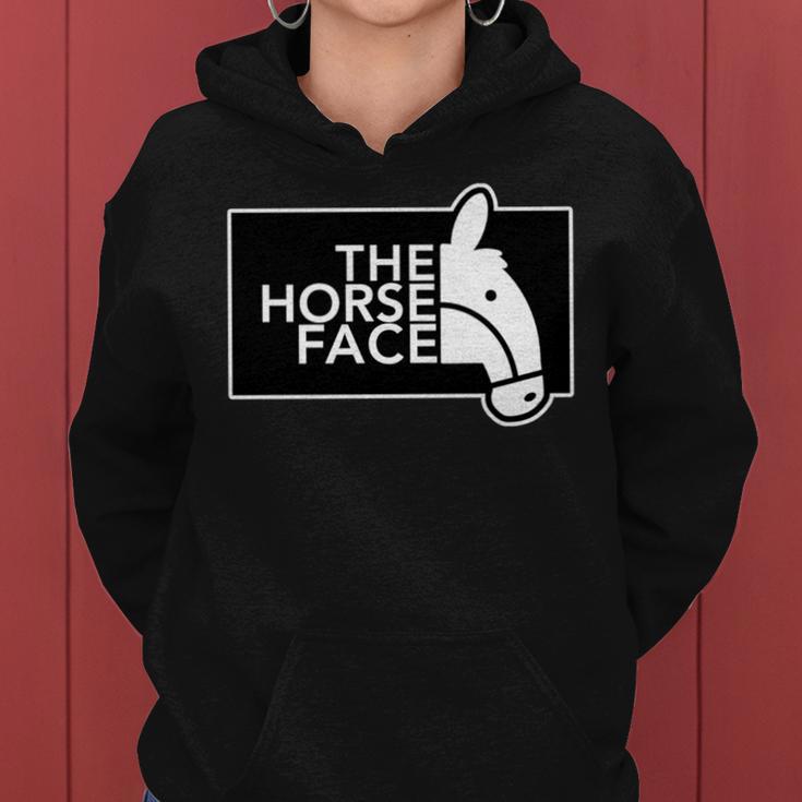ザ・ホース・フェイス The Horse Face 午年 馬【十二支 干支】2026年 ブランド パロディ 長袖tシャツ レディースパーカー