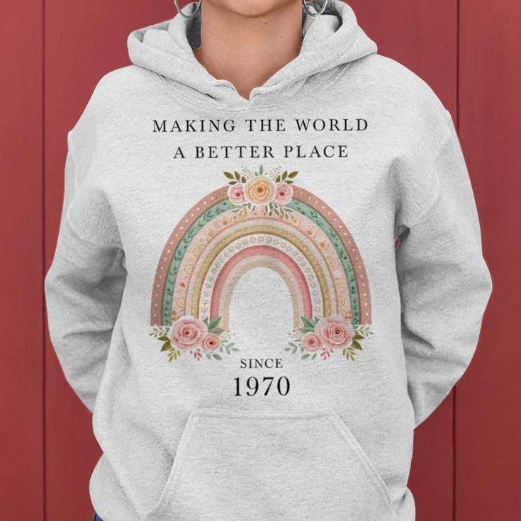 Hacer Del Mundo Un Lugar Mejor Desde 1970 Cumpleaños De Es Sudadera con capucha para mujer