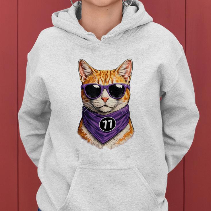 喜寿 77歳 Kiju 猫好き 誕生日 可愛い 男性 女性 レディースパーカー
