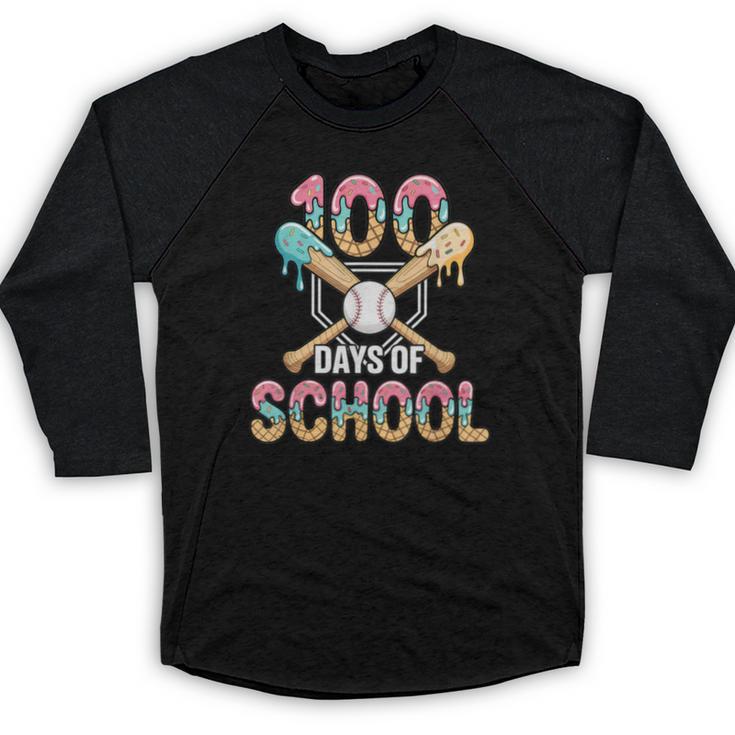 100 Days Of School Baseball 100th Day Of School Baseball Raglan Shirt