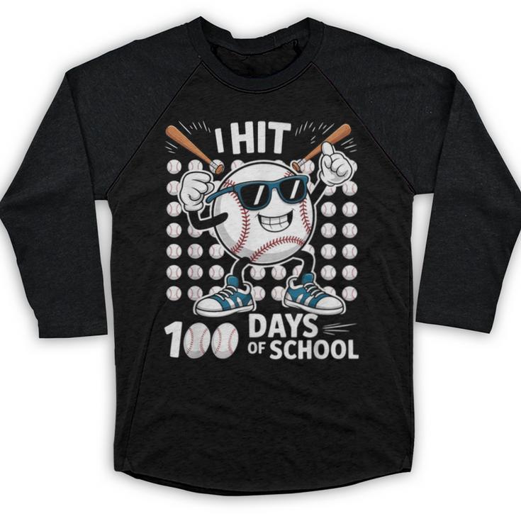 100 Days Of School Baseball Bat 100th Day Of School Baseball Raglan Shirt