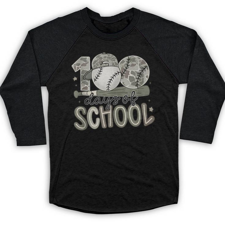 100 Days Of School Baseball Cap Boy School Teacher Baseball Raglan Shirt