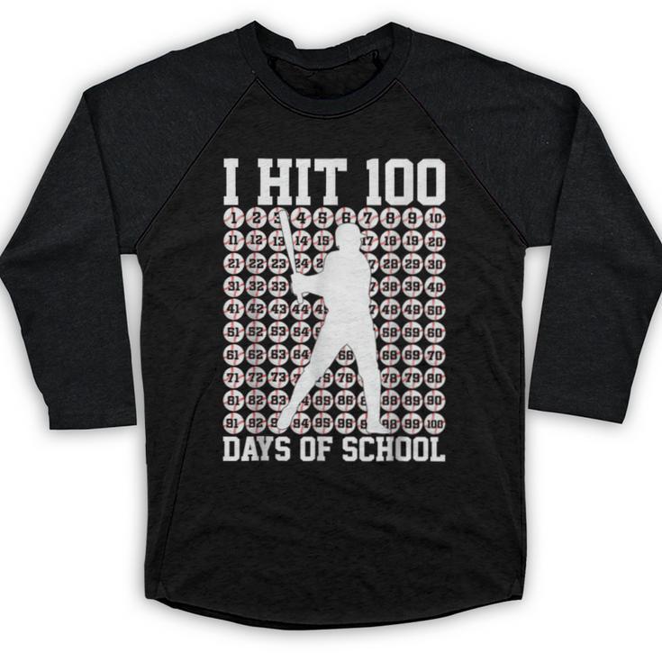 100 Days Of School Boys Kids 100th Day Balls For Baseball Baseball Raglan Shirt