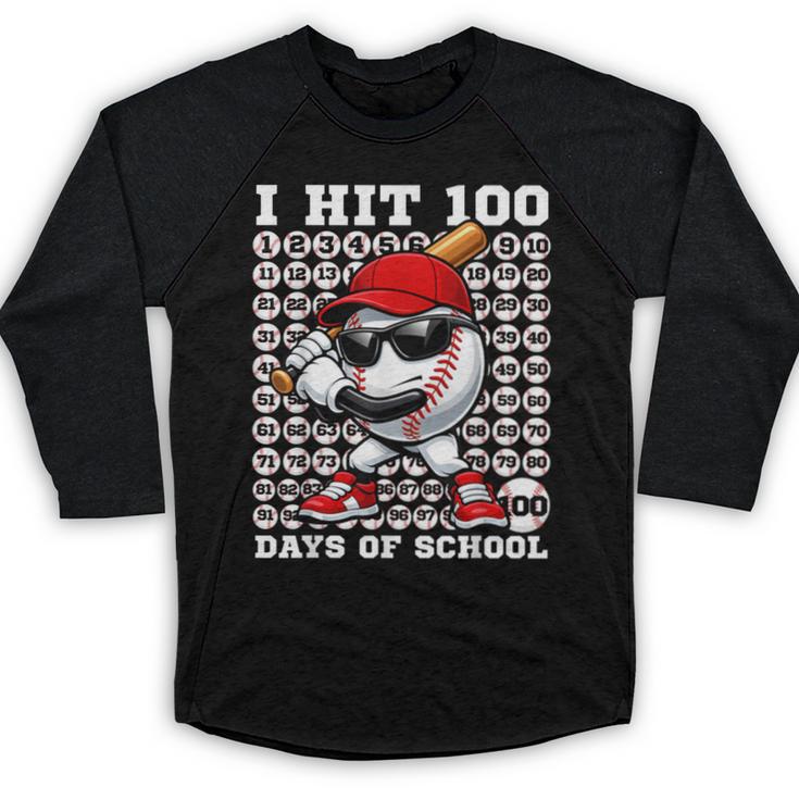 100 Days Of School Retro Baseball Sport For Boys Teachers Baseball Raglan Shirt