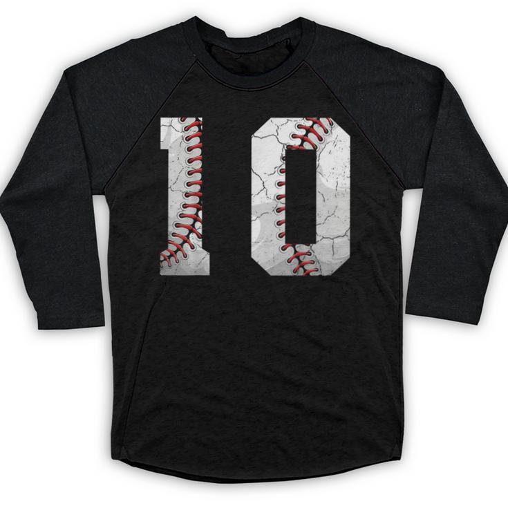 2016 10th Birthday Baseball Boys Kids Ten 10 Tenth Baseball Raglan Shirt