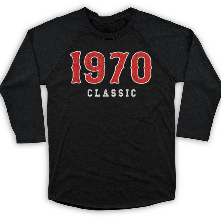 55 Year Old 1970 Classic Baseball Fan 55th Birthday Baseball Raglan Shirt